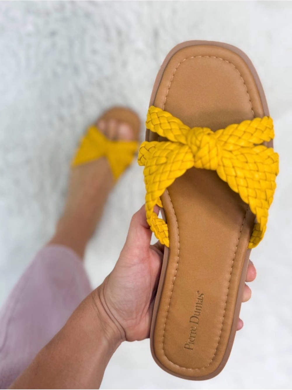 Pierre Dumas Mustard Braided Knot Slide